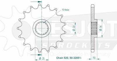 Kit chaîne Axring pour moto KTM 640 Duke Ii 2003 à 2006 17x42 P520 Al 125mm Neuf