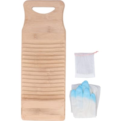 Bamboe Washboard Praktische Handwas Wasbord voor Thuis School 40cm / 15.7in Lengte beige