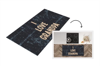 Keukenloper - Loper keuken - Kado man - Opa - Vaderdag - I love Grandpa - Quote - Spreuken - 120x60 cm - Keukenloper vinyl
