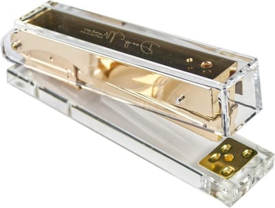 Transparant acryl en goud metalen nietmachine - 25 vellen, 24/6 nietjes
