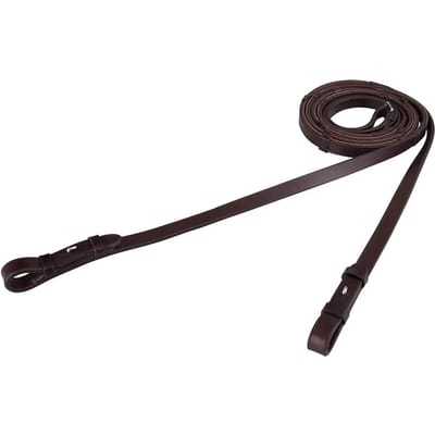 Teugel leer met antislip en stops 16mm blind Brown - Full | Bruin | Teugels paard