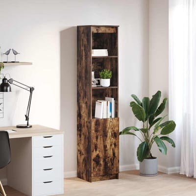 vidaXL - Hoge - kast - 37,5x35x180 - cm - spaanplaat - gerookt - eikenkleurig