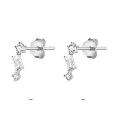 Twice As Nice Oorbellen in zilver met zirkonia Zilverkleurig 00