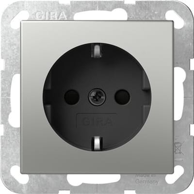 Gira Systeem 55 RVS SCHUKO Stopcontact - 4188600 - E3YZD