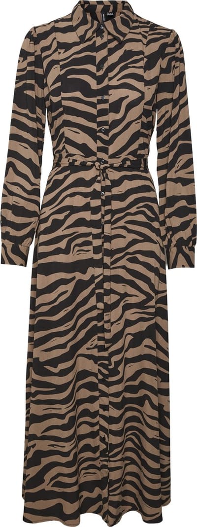 VERO MODA - VMSHILAH NAJA LS LONG SHIRT DRESS WVN GA - Dames - Mini jurken