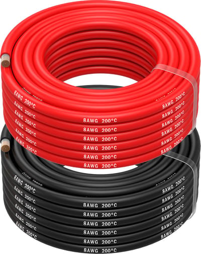 MMOBIEL 8 AWG Siliconen Elektrische Draad - 8 Gauge (8,37mm²) Vertinde Koperkabel - 2 Aparte Draden Rood & Zwart Elk 10 m voor Koelkasten, Airconditioners, Autobatterijen, Lasbatterijen