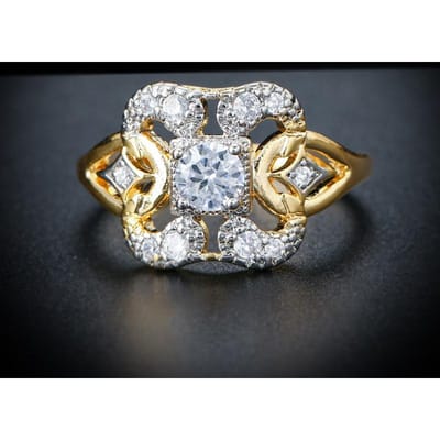 Retro Geometrische Holle Ingelegde Glanzende Zirkonia Ringen voor Vrouwen Creatieve Mode Ring Overdreven Feest Sieraden 7 white