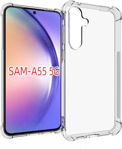 MobyDefend Hoesje - Geschikt voor Samsung Galaxy A55 - Transparante Shockproof TPU Backcover - Verstevigde Hoeken - Volledig Doorzichtig