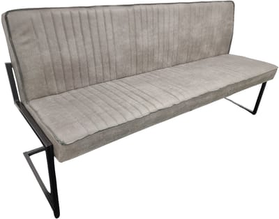 Eetkamerbank Charlie - 185 cm - Micro Leder - Grijs