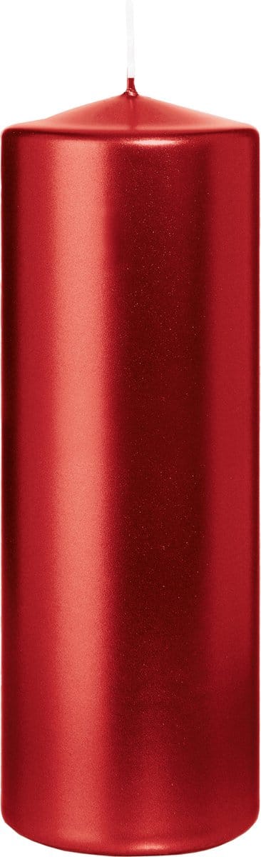 Wiedemann Cilinderkaars/stompkaars - metallic rood - 20 x 7 cm - 103 branduren - zuilkaarsen