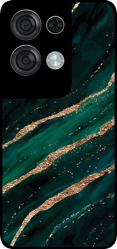 Smartphonica Telefoonhoesje Geschikt voor Oppo Reno8 Pro met marmer opdruk - TPU backcover case marble design - Groen Goud geschikt voor Oppo Reno8 Pro