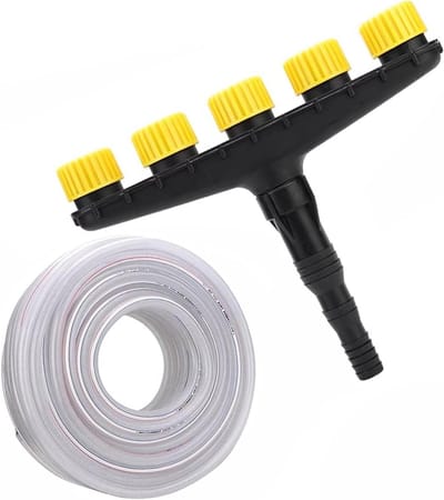 Agrarische Sproeislang Set - Tuin Beregening Tool - Gazon Water Geven - 5 Roterende Sproeiers - 65 ft - Groen