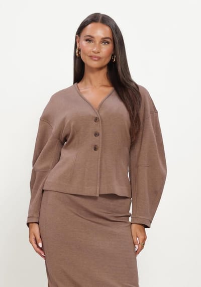INWEAR Fariiw Vincentiw Mel Jacket Truien & vesten Dames - Sweater - Hoodie - Vest- Bruin - Maat L
