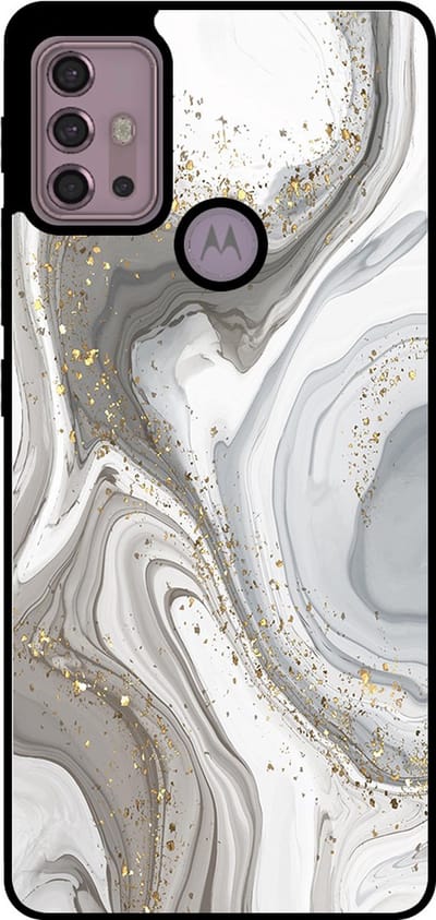 Smartphonica Telefoonhoesje Geschikt voor Motorola Moto G20 / G30 met marmer opdruk - TPU backcover case marble design - Zilver geschikt voor Motorola Moto G20;Motorola Moto G30