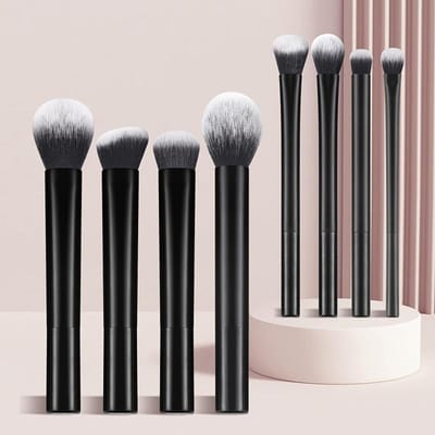 Make-up Kwastensets 8 stuks Plastic Dagelijks Draagbaar Multifunctionele Make-up Kwast Voor Make-up Benodigdheden zwart