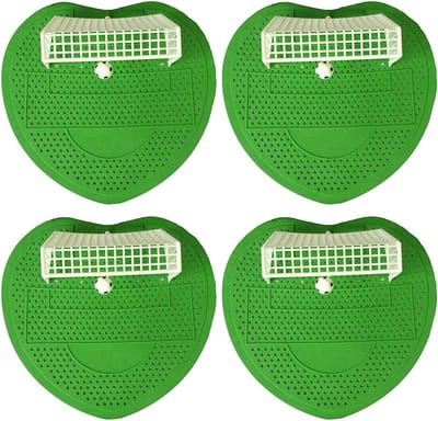Urinoir Inzetstukken - Spatbescherming Zeef - Hygiëne Handhaven - Voetbaldoel Design - 4 Stuks - Groen