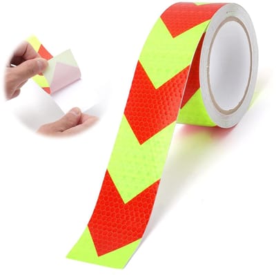 Reflecterende Tape in Fluorescerend Groen en Rood, 10m x 5cm Waterdichte Reflectorstrip voor Veiligheid en Zichtbaarheid