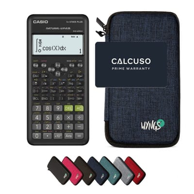 Casio fx-570ES Plus 2nd edition incl. WYNGS Beschermhoes Blauw - Wetenschappelijke Rekenmachine - Basis Pakket