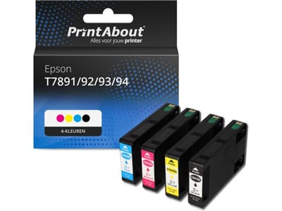 PrintAbout huismerk Inktcartridge T7891/92/93/94 4-kleuren Multipack Geschikt voor Epson