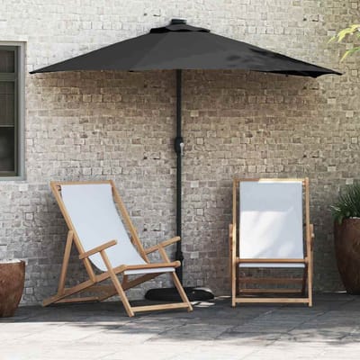 vidaXL - Tuinparasol - Zwart - 294 - x - 150 - x - 223 - cm - Polyester - en - Staal
