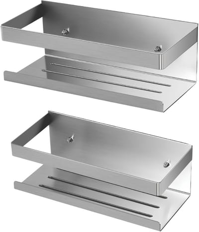 DnA® Doucherek Zonder Boren - Doucherek - Doucherek Hangend - Zilver - 10cm x 23cm x 8cm