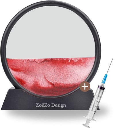 ZoeZo Zandkunst in Glas - Zandloper - Bewegende Zand Schilderij - Sand Art - Rood