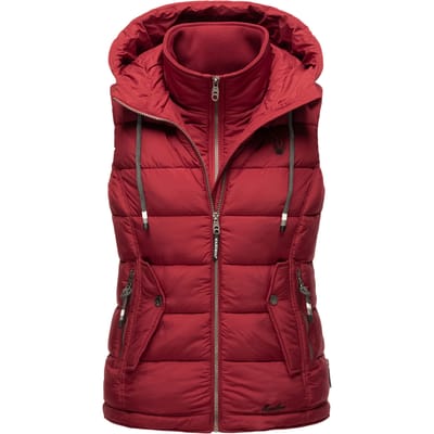 Marikoo dames gewatteerd vest – Taisaa, licht met capuchon & snackvak
