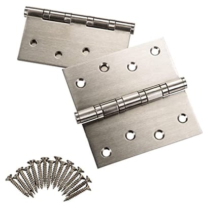 Deurscharnieren RVS 100 x 100 mm - 2 Stuks Kogellagerscharnier met Draagvermogen tot 50 kg