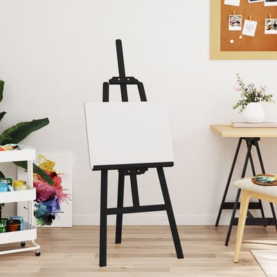 vidaXL - Schildersezel - 53,5x95x127 - cm - massief - grenenhout - zwart