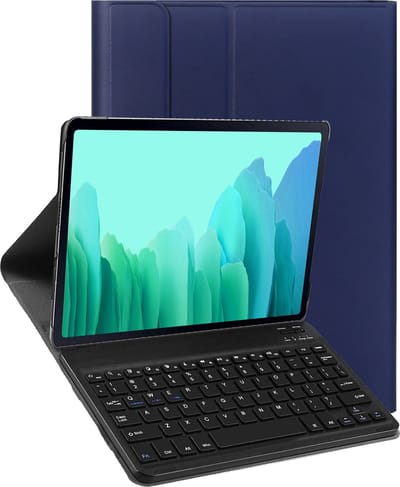 Hoesje - Geschikt voor Samsung Galaxy Tab A7 (2020) - Keyboard Book Cover - Toetsenbord Case - Hoes - Donkerblauw