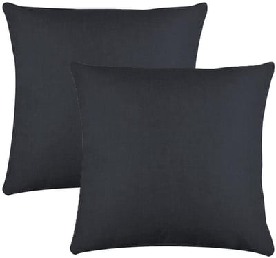 Stof Textile sierkussen Bea - 2x - antraciet - 50 x 50 cm - bank kussens - zitkussens - binnen/buiten - polyester
