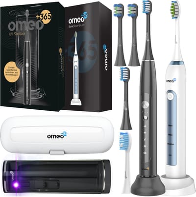 OMEO Teeth&Face + UV Sanitizer - Sonische Tandenborstels Set - 82000 bewegingen - UV-desinfectie - 60 dagen batterij