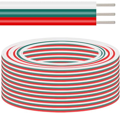 LED-strip Verlengkabel 18AWG - 3 Pin, 12m RGB Flexibele Kabel voor WS2812B en WS2811