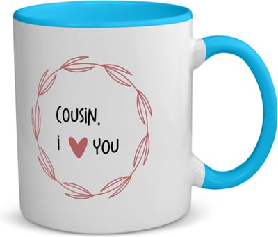 Akyol - cousin i love you koffiemok - theemok - blauw - Neef - de liefste neef - verjaardagscadeau - verjaardag - cadeau - cadeautje voor neef - neef artikelen - kado - geschenk - gift - 350 ML inhoud