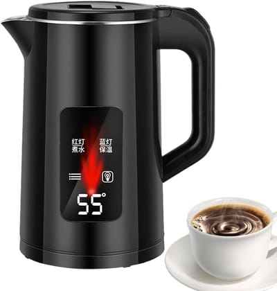 Elektrische Waterkoker - Theepot Ketel - Snel Water Koken - Roestvrij Staal 304 - 3 Liter - Zwart