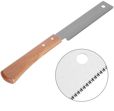 Dailygoods- Trekkenzaag Dubbelsnijdend - Kleine Handzaag voor Houtbewerking - Houten Handvat - 17 Zaagtanden - Totale Lengte 300 mm - Hoogwaardig Staal