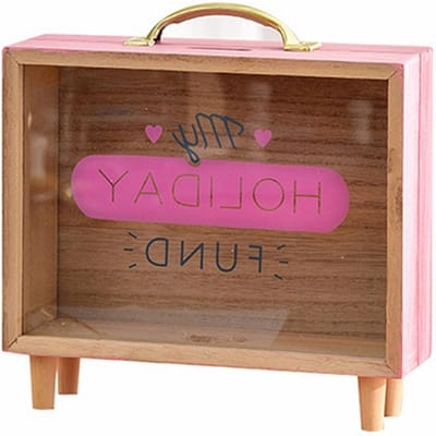 Nieuwigheid Houten Spaarpot Transparante Spaarpot Kan Geld/Muntgeld/Contant Geld/Wisselgeld Besparen/Opnemen Huis Bureau Decoratie Kinder Cadeau