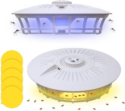 Allecto plus - Vlooienval voor woning | Niet giftig en geurloos | 4 lichtmodi | Testwinnaar | Elektrische vloenval voor woonkamer, bijkeuken, slaapkamer, auto