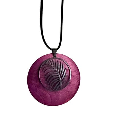 Ketting- paars -hout- palm- verstelbaar - Charme Bijoux
