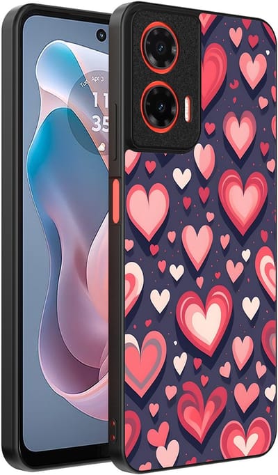 Smartphonica Telefoonhoesje Geschikt voor Motorola Moto G Play 2024 met Hartjes Opdruk - TPU Backcover Case With Heart Design geschikt voor Motorola Moto G Play 2024