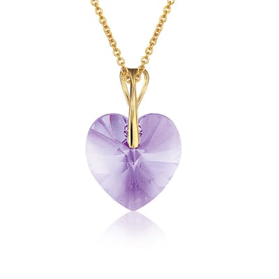 Montebello Ketting Pim HZ113 - Swarovski Hart - 925 Zilver Verguld - Ø14mm - 50cm