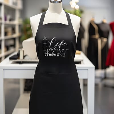 Verstelbaar kookschort, unisex, met 2 Zakken Vloeistof Druppel Waterbestendig Koken Keuken Restaurant Bar Schilderen BBQSchort, voor diverse doeleinden, Zwart Schorten Koksschort Unisex Schorten voor Vrouwen en mannen , life is what yu bake it