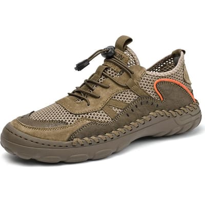 Nieuwe Herenschoenen Zomer Mesh Schoenen Heren Leer Ademend Sport Casual Schoenen Dunne Lichtgewicht Schoenen 46