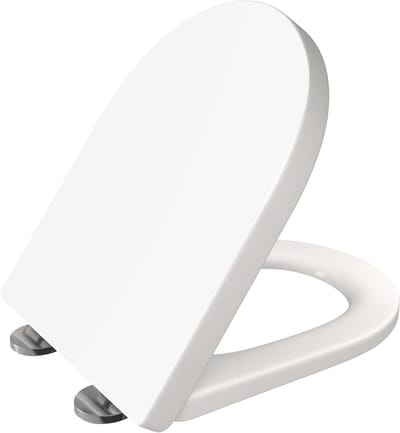 Toiletbril D-vorm - Toiletzitting UF - Gemakkelijk Schoonmaken - Langzaam Sluiten - Verstelbaar 420-480mm - Wit