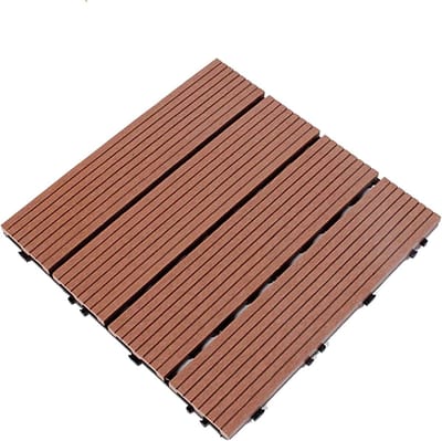 Houten tuintegels - Terrastegels buiten - Tuin opknappen - Insteeksysteem waterdicht - 40 stuks - Bruin