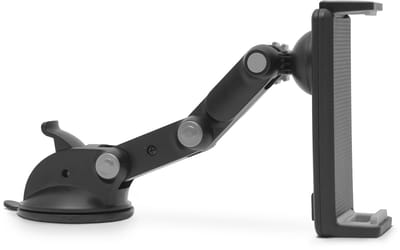 Universele auto Telefoonhouder - 3-punts verstelbare arm - 360° draaibare kop - Nanotechnologische zuignap - Geschikt voor telefoons, GPS, tablets (12-18 cm) - Grijs [55029GY]
