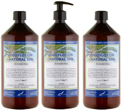 Bodylotion Natural Spa 1 Liter - met gratis pomp - set van 3 stuks