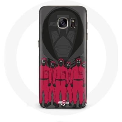 Samsung Galaxy S7 hoesje Squid Game Poster maskeert karakters