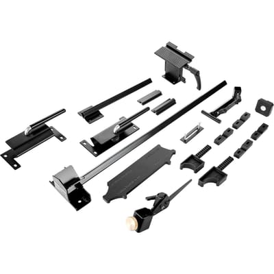 Système d'affûtage Pro Grind, Gabarit d'affûtage Multi-Grind pour meuleuse d'établi de 152 mm et 203 mm - avec Gabarit de Plateforme, Barre d'appui pour Outils, Bloc de Mise en Place, Glissière d'angle,