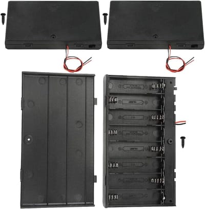 Batterij Houder - Batterij Case - Apparatuur Voeden - Met Aan/Uit Schakelaar - 8x AA - Zwart